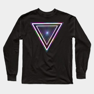 Glowing Geometric 1980s Triangle Long Sleeve T-Shirt